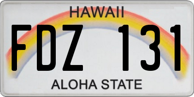 HI license plate FDZ131