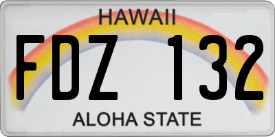 HI license plate FDZ132