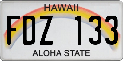 HI license plate FDZ133
