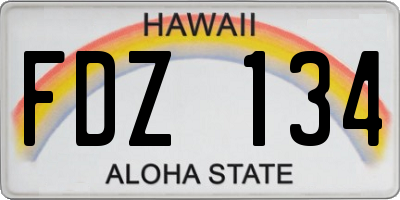 HI license plate FDZ134