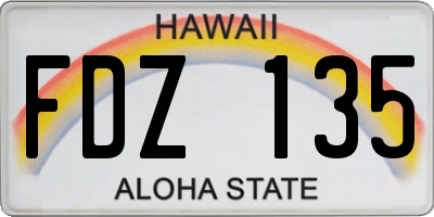 HI license plate FDZ135