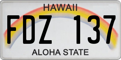 HI license plate FDZ137