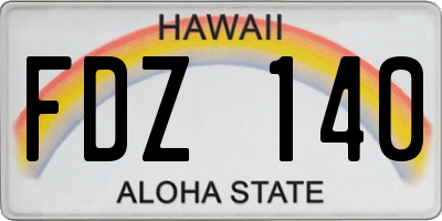 HI license plate FDZ140