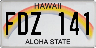 HI license plate FDZ141
