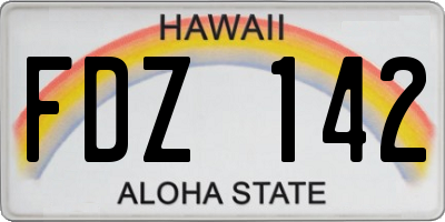 HI license plate FDZ142