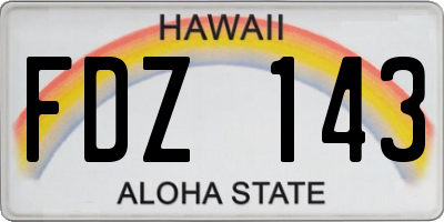 HI license plate FDZ143