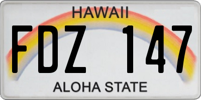 HI license plate FDZ147