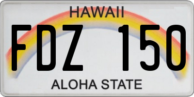 HI license plate FDZ150