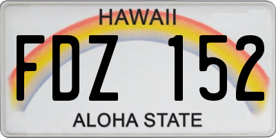 HI license plate FDZ152