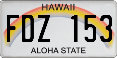 HI license plate FDZ153
