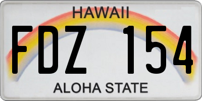 HI license plate FDZ154