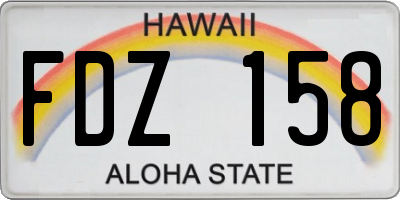 HI license plate FDZ158