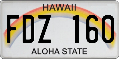 HI license plate FDZ160