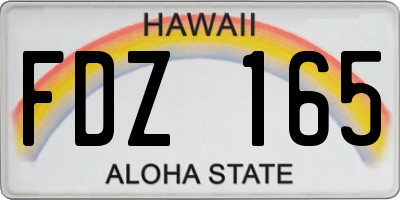 HI license plate FDZ165