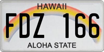 HI license plate FDZ166