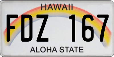 HI license plate FDZ167