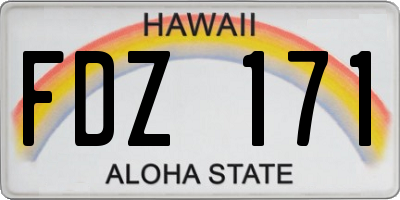 HI license plate FDZ171