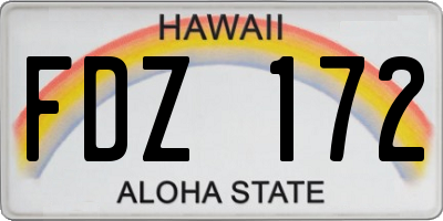 HI license plate FDZ172