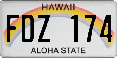 HI license plate FDZ174