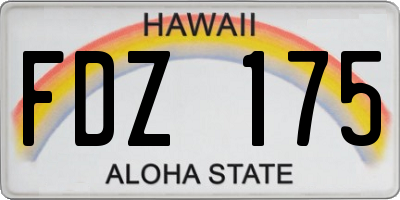HI license plate FDZ175