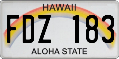 HI license plate FDZ183