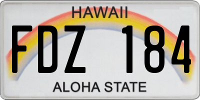 HI license plate FDZ184
