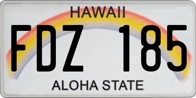 HI license plate FDZ185