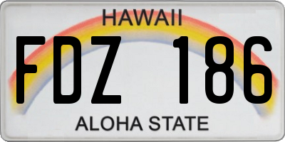 HI license plate FDZ186