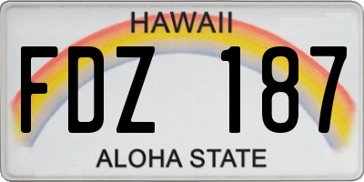 HI license plate FDZ187