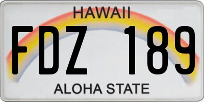 HI license plate FDZ189