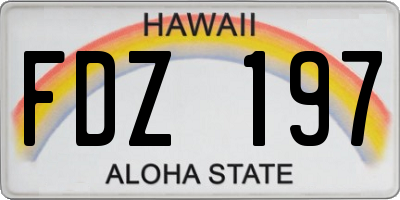 HI license plate FDZ197