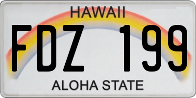 HI license plate FDZ199