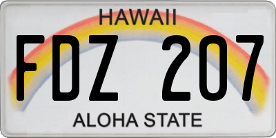 HI license plate FDZ207