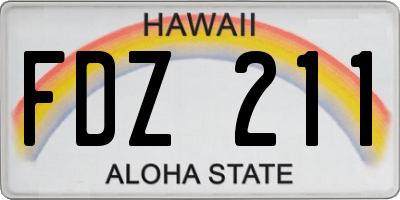 HI license plate FDZ211