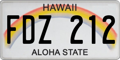 HI license plate FDZ212