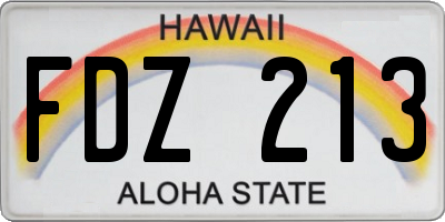 HI license plate FDZ213