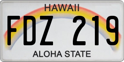 HI license plate FDZ219