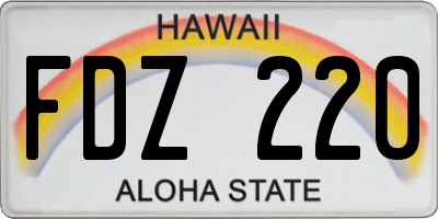 HI license plate FDZ220