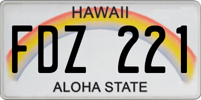 HI license plate FDZ221