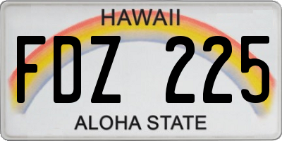 HI license plate FDZ225