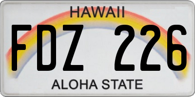 HI license plate FDZ226