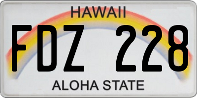 HI license plate FDZ228