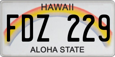 HI license plate FDZ229