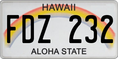 HI license plate FDZ232