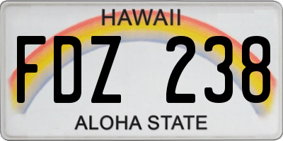 HI license plate FDZ238