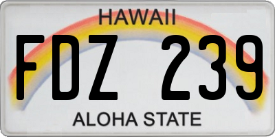 HI license plate FDZ239