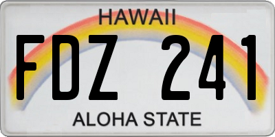 HI license plate FDZ241
