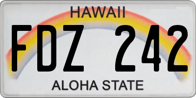 HI license plate FDZ242