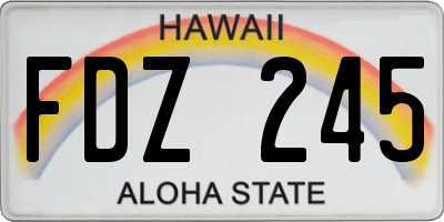 HI license plate FDZ245