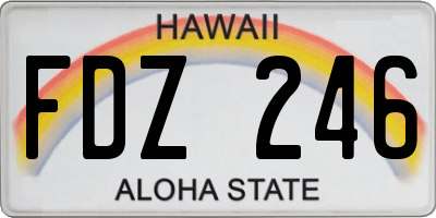 HI license plate FDZ246